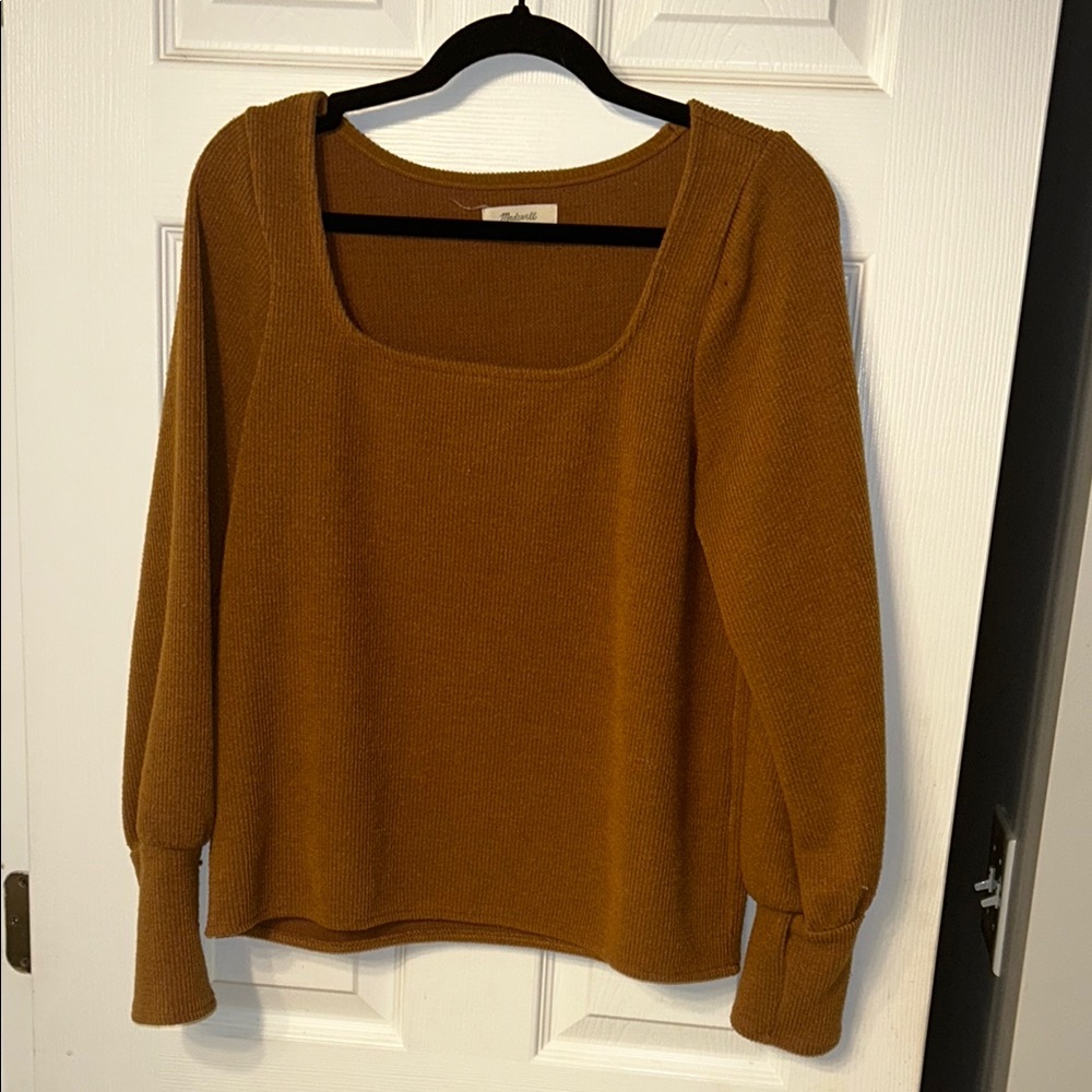 Women's Mustard Ribbed Sweater/Top